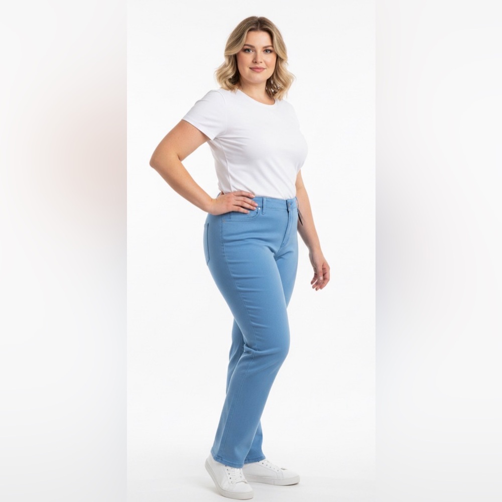 Ellen Tracy‎ Pants Womens Size 18W Plus Blue Betty Slim Ankle Straight Leg NWT